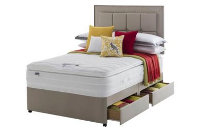 Silentnight Elkin 2000 PKT Latex Pillowtop Double 4Drw Divan